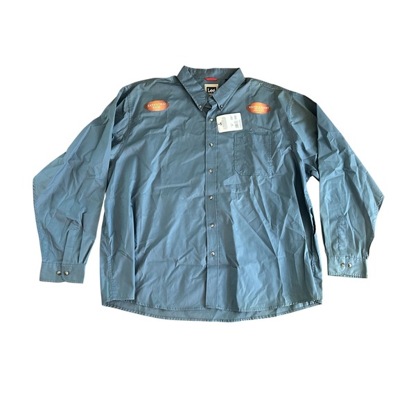 Lee Other - Lee Classics Mens 4X Blue Long Sleeve Wrinkle Resist‎ Button Down Shirt NWT
